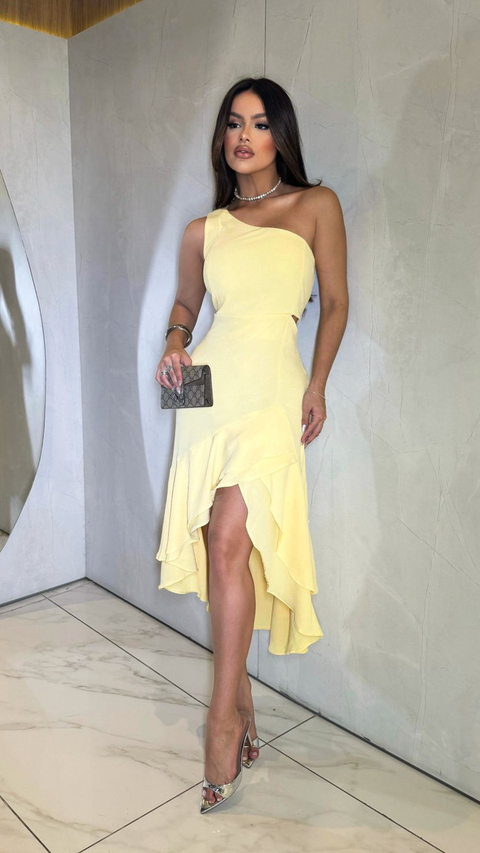Vestido Gaby - Amarelo Manteiga