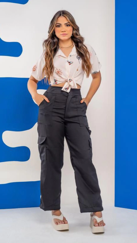 Calça Cargo Preta - comprar online