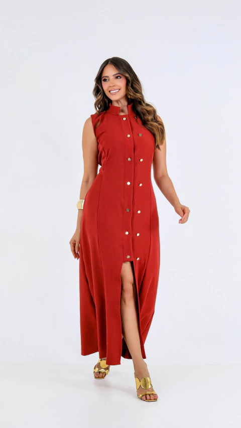 Vestido Valentina - Terra Cota Intenso - comprar online