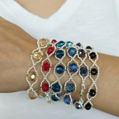 PULSERA TEJIDA DE CRISTAL
