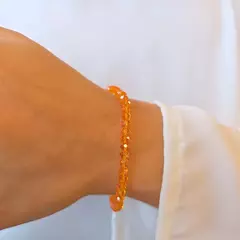 PULSERA ELASTIZADAS CRISTALES DE ROCA DONA (GAMA DE ROJOS) en internet
