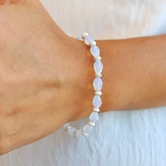 PULSERA CRISTAL DE ROCA GOTA - EUFROSINA JOYAS