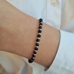 PULSERA CRISTAL DE ROCA Y BOLAS