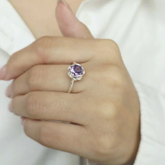 ANILLO DE ROSA CON CUBIC VIOLETA