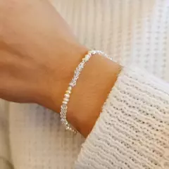 PULSERA DE PERLAS Y CRISTAL DE ROCA en internet