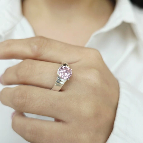 ANILLO CUBIC ENGARZADO ROSA