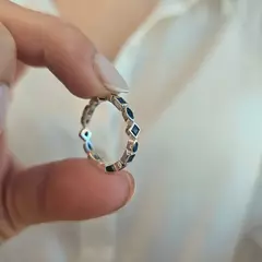 ANILLO COMPLETO DE CUBIC AZULES - comprar online