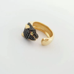 ANILLO LEOPARDO CON MICROPAVE NEGRO - comprar online