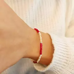 PULSERA DE PERLAS Y CRISTAL DE ROCA