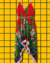Vestido Lenço Shay - Folhas Vermelho - comprar online