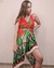 Vestido Lenço Shay - Folhas Vermelho
