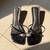 Tamanco Preto De Dedo Com Metal Prateado Sardenha - comprar online