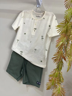 CONJUNTO BATA EM MEIA MALHA FLAME E BERMUDA EM MOLETINHO - comprar online