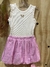 CONJUNTO CAMISA EM RIBANA E SAIA BALONE COM SHORT INTERNO/SACHET - LOJA PEQUENO PRINCIPE