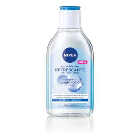 Agua Micelar Nivea Refrescante Complejo Aminoacido + Vitamina E x 400 ml.