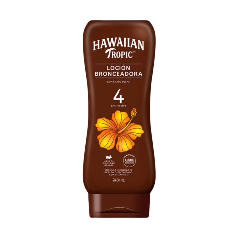 Locion Hawaiian Tropic Tanning Bronceadora FPS 4 x 240 ml.