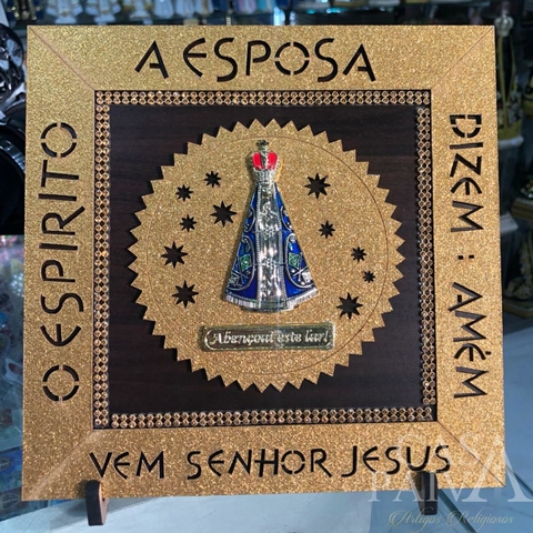 Quadro Nossa Senhora Aparecida Modelo Altar em Mdf