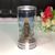 Porta-velas de vidro para vela de sete dias com imagem de Aparecida
