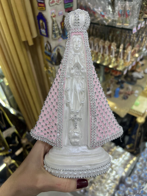 Nossa Senhora Aparecida com pérolas e strass