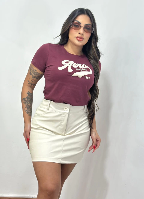 Camiseta Feminina Bordada Aéropostale - 0144 - comprar online