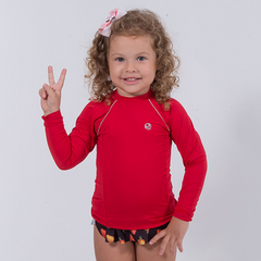 CAMISETA INFANTIL UV 50+ VERMELHO