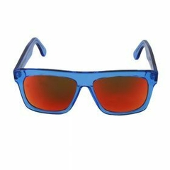 ÓCULOS ALERO QUADRATO AZUL TRANSPARENTE COM LENTE ESPELHADA VERMELHA