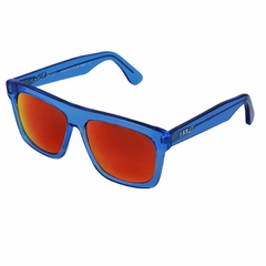 ÓCULOS ALERO QUADRATO AZUL TRANSPARENTE COM LENTE ESPELHADA VERMELHA - comprar online