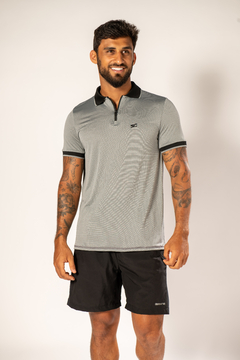 CAMISETA POLO POLIAMIDA DRY CINZA
