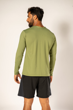 CAMISETA UV MASCULINA MANGA LONGA VERDE GUACAMOLE - comprar online