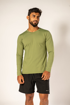 CAMISETA UV MASCULINA MANGA LONGA VERDE GUACAMOLE
