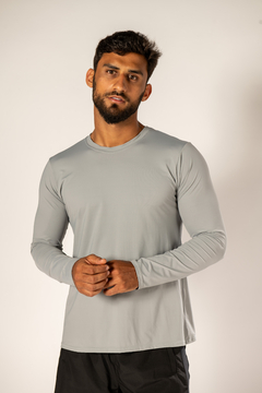 CAMISETA UV MASCULINA MANGA LONGA CINZA CLARO - comprar online