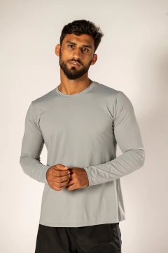 CAMISETA UV MASCULINA MANGA LONGA CINZA CLARO - comprar online