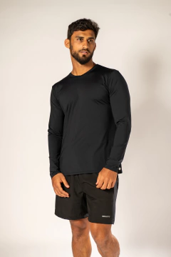CAMISETA MANGA LONGA UV MASCULINA PRETA