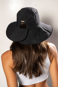 CHAPEU COM PROTEÇÃO UV ESMERALDA REGULÁVEL PRETO - Overskin