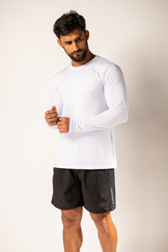 CAMISETA UV MASCULINA MANGA LONGA BRANCA