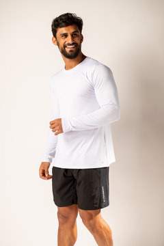 CAMISETA UV MASCULINA MANGA LONGA BRANCA - comprar online