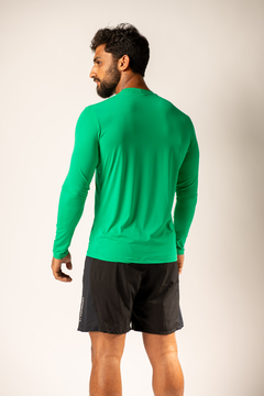 CAMISETA UV MASCULINA MANGA LONGA VERDE na internet