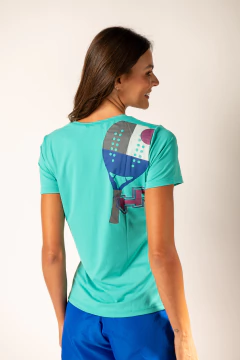 CAMISETA UV SILK RAQUETE HP AZUL PISCINA - Overskin