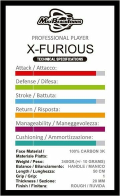 RAQUETE BEACH TENNIS MBT X-FURIOUS - Overskin