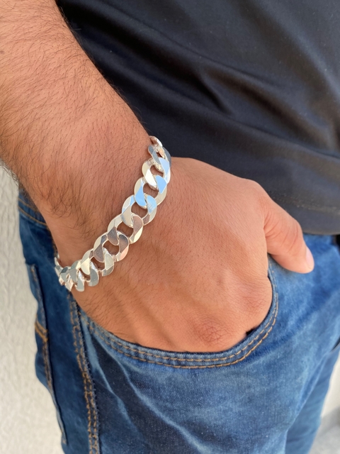 pulseira grumet 14mm escama de peixe fecho reforçado