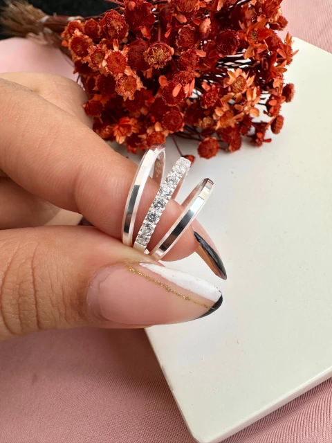 Aliança de namoro chanfrada Lille 2mm + Belize 2mm (LEIA A DESCRIÇÃO) - comprar online