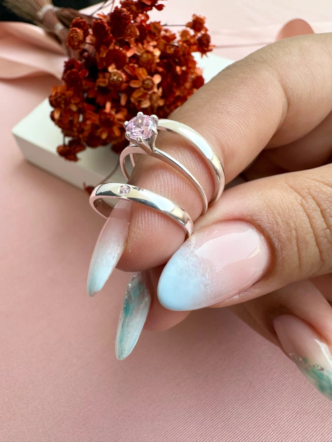 Aliança de namoro abaulada clássica Rosa 2,5mm (LEIA A DESCRIÇÃO)