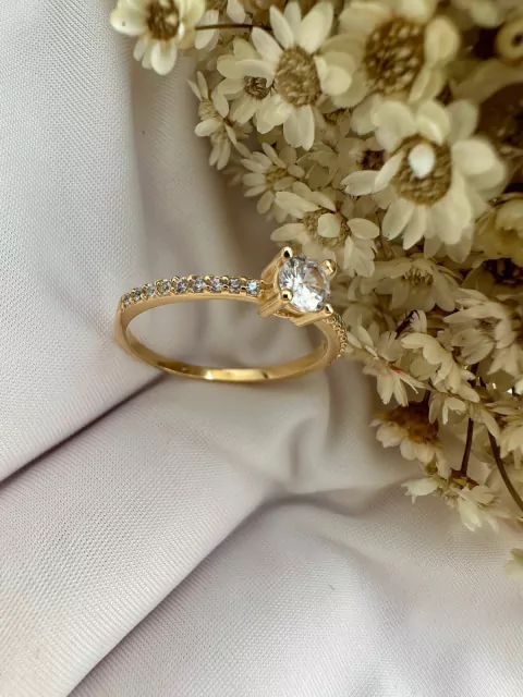 Anel solitário Princesa Gold (leia a descrição)