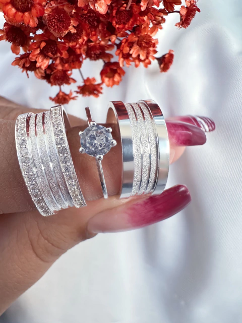 Aliança de namoro com pedras Tulum 8mm (LEIA A DESCRIÇÃO)