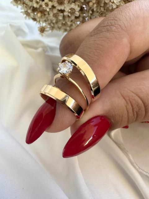 Aliança de noivado e casamento chanfrado Luz 4mm (LEIA A DESCRIÇÃO) - comprar online