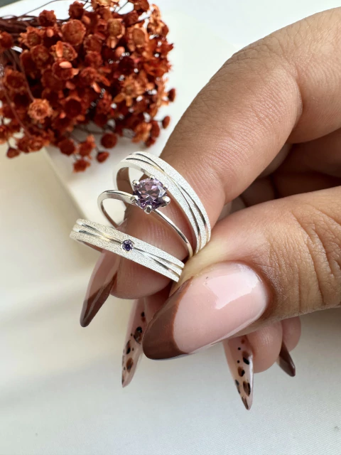 Aliança de namoro Cisne purple 3mm (LEIA A DESCRIÇÃO) - comprar online