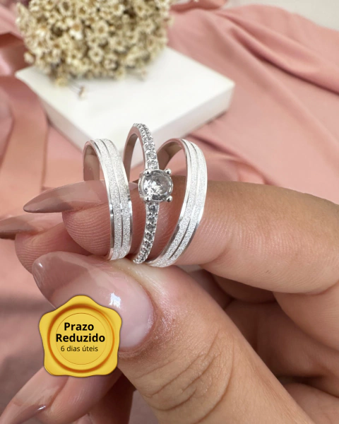 Aliança Beautiful + Solitario Princesa (LEIA A DESCRIÇÃO) - comprar online