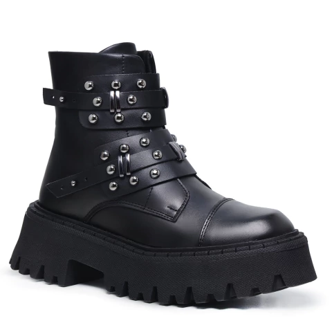 Bota Coturno Feminino Tratorado Com Spikes