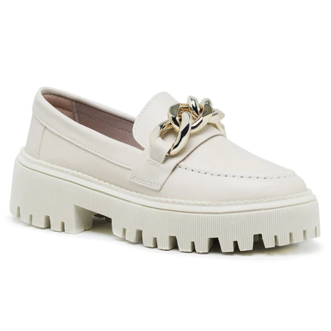 Mocassim Feminino Tratorado Corrente Dourada Casual - 063