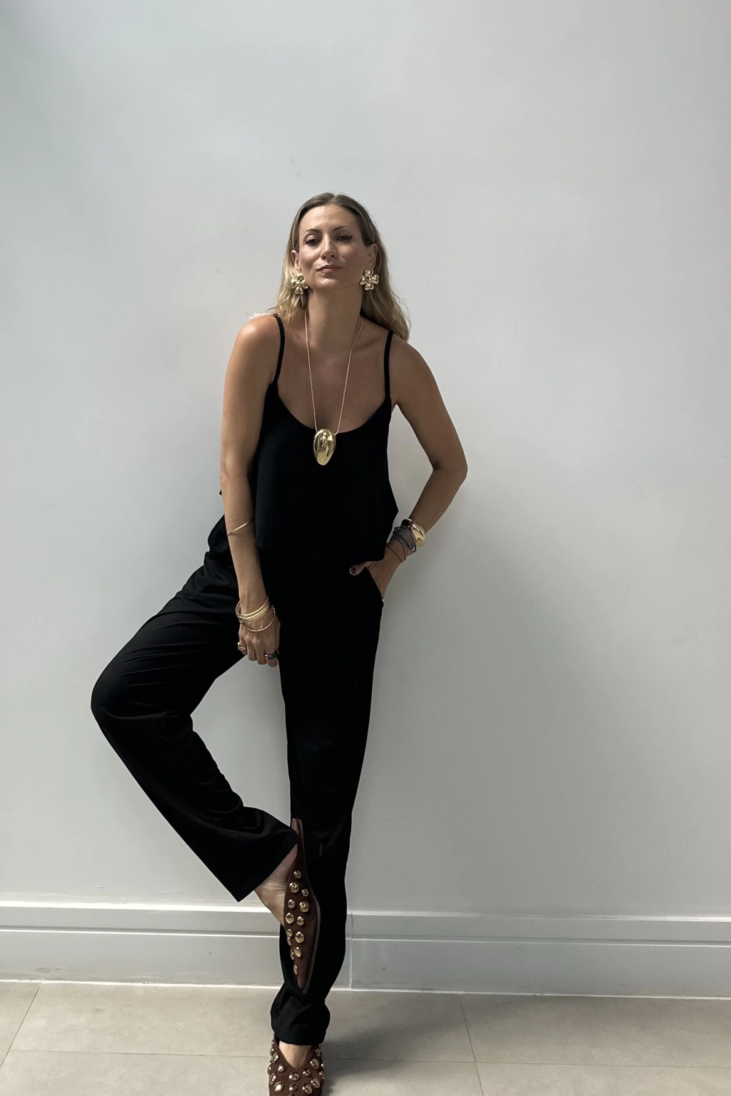 Regata Cropped Suede Preto